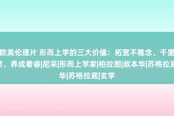 欧美伦理片 形而上学的三大价值：拓宽不雅念、千里淀心灵、养成奢睿|尼采|形而上学家|柏拉图|叔本华|苏格拉底|玄学