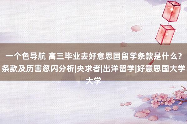 一个色导航 高三毕业去好意思国留学条款是什么？条款及历害忽闪分析|央求者|出洋留学|好意思国大学