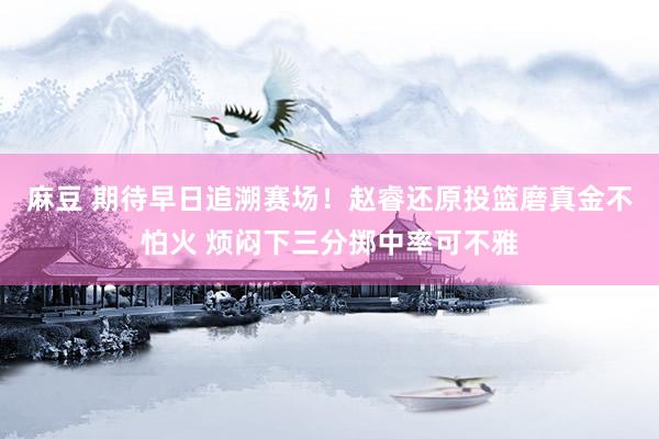 麻豆 期待早日追溯赛场！赵睿还原投篮磨真金不怕火 烦闷下三分掷中率可不雅