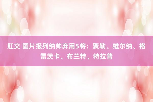 肛交 图片报列纳帅弃用5将：聚勒、维尔纳、格雷茨卡、布兰特、特拉普