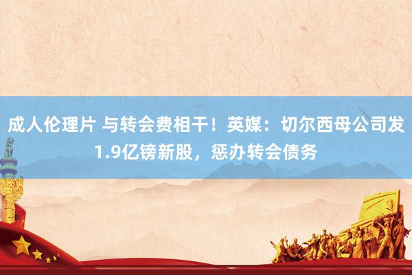 成人伦理片 与转会费相干！英媒：切尔西母公司发1.9亿镑新股，惩办转会债务